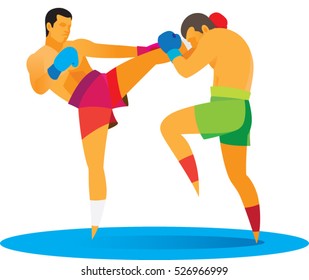 dramatic duel of two fighters Muay Thai