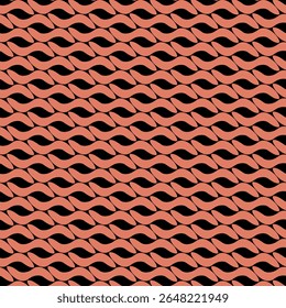 A dramatic and elegant wave pattern with terracotta red accents on a black background. Bold and stylish for packaging, fashion, or branding.