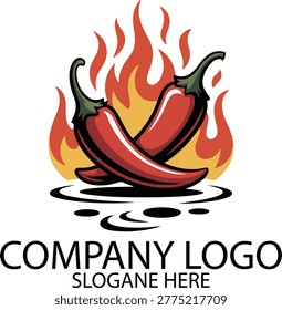 Dramatic hot chili peppers engulfed in blazing flames, highlighting vivid red, orange, and yellow tones with an intense sense of heat and spice. This powerful food concept symbolizes fiery flavor, extreme hotness, cooking energy, spicy cuisine, heat challenge, and bold culinary passion. Ideal for hot sauce branding, restaurant promotions, spicy food packaging, menu design, food blogs, and advertising backgrounds.