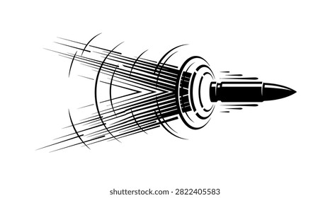 Dramatic illustration of ballistic force and sonic boom energy.