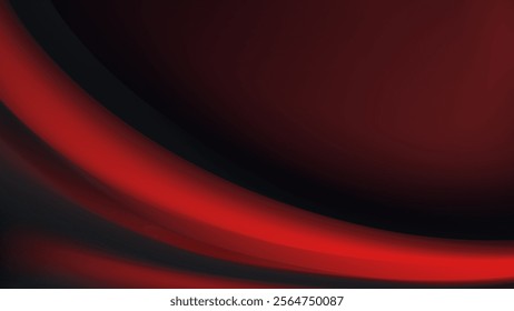 Dramatic and powerful abstract banner with a flowing red and black wave.