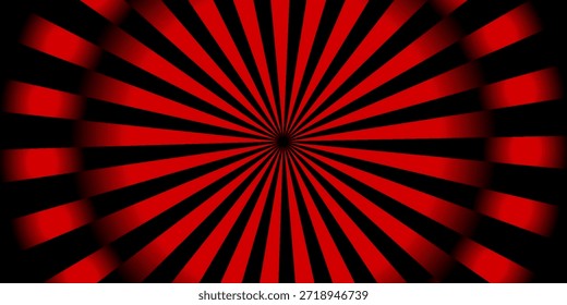 Fundo abstrato de estouro radial vermelho e preto dramático com raios espirais hipnóticos a partir do centro, design de alto contraste ousado para temas de horror, rock, visuais de jogos e conceitos gráficos poderosos.
