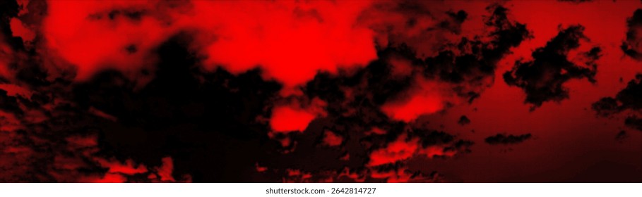 Dramatic red sky with halftone effect.