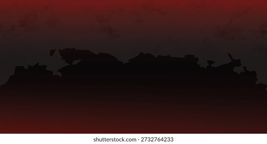 A dramatic silhouette of a city skyline against a colorful sunset, showcasing the urban landscape at twilight.