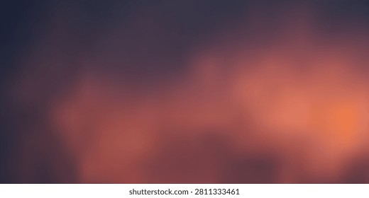 Dramatic sky with orange-lit wispy clouds at dusk, moody atmosphere