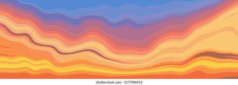 Dramatic sunset sky, natural background, vector illustration