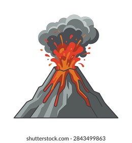 Dramatic volcano eruption spewing hot lava and smoke into the sky, a powerful display of natural forces.