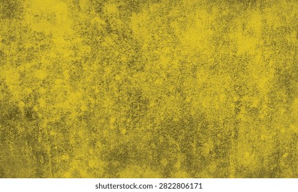 Dramatic warm yellow abstract texture highlighted by intense dark paint drips and soft misty cloud formations for cinematic grunge background designs