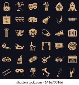 Dramatization icons set. Simple set of 36 dramatization vector icons for web for any design