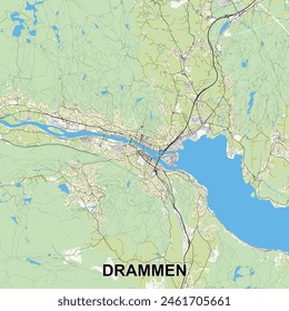 Drammen, Noruega mapa poster art