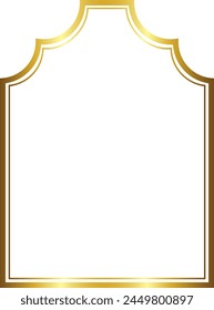 Draped Arch rectangular frame architecture window door Gold picture frame luxury golden frame gold border Golden vector framework banner decoration decorative element template isolated abstract art