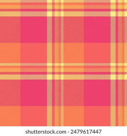 Drapery Hintergrund Plaid Nahtlose, Designer Textur Muster Vektorgrafik. Stilvolle Prüfung Textil Tartan Stoff in roten und gelben Farben Palette.