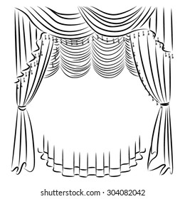 Curtains Sketch Images, Stock Photos & Vectors | Shutterstock