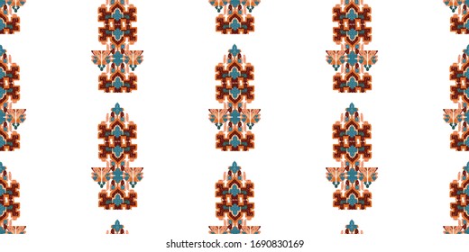 Drapery curves pagan tripe seamless pattern. Indian old surface background. Vector