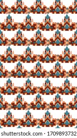 Drapery curves pagan tripe seamless pattern. Indian old surface background. Vector