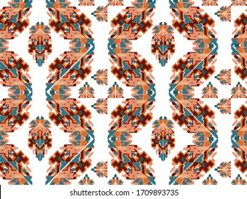 Drapery curves pagan tripe seamless pattern. Indian old surface background. Vector ornament