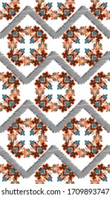 Drapery curves pagan tripe seamless pattern. Indian old surface background. Vector