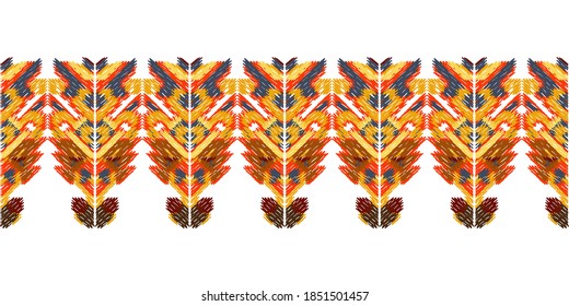 Drapery curves pagan tripe seamless pattern. Indian old surface background. Vector ornament.