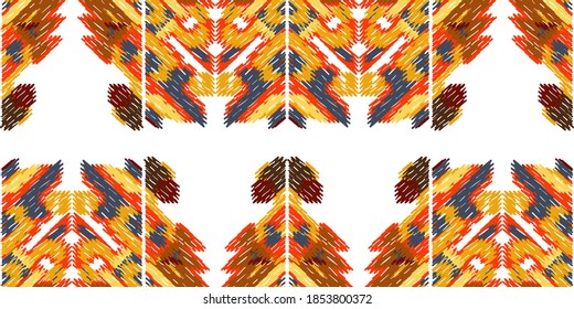Drapery curves pagan tripe seamless pattern. Indian old surface background. Vector ornament.