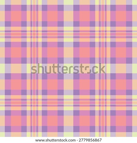 Drapery plaid pattern vector, finish check tartan background. Repetitive texture fabric textile seamless in light and pink colors palette.