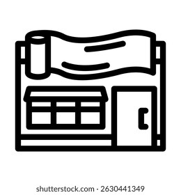 drapery loja linha ícone vetor. drapery loja sinal. isolado contorno símbolo ilustração preta