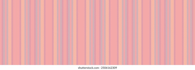 Drapery stripe seamless texture, minimal vector pattern lines. 1970s fabric vertical textile background in red and light colors palette.