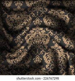 Drapery Textile Background, Vector Illustration damask