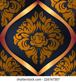 Drapery Textile Background, Vector Illustration damask