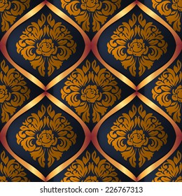 Drapery Textile Background, Vector Illustration damask