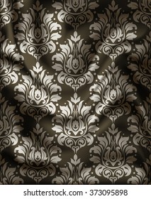 Drapery Textile Background, Vector Illustration damask