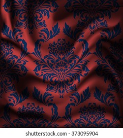 Drapery Textile Background, Vector Illustration damask