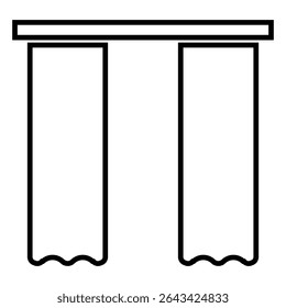 Drapes line icon design. Drapes thin black outline symbol vector illustration. editable stroke icon on transparent background.
