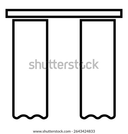 Drapes line icon design. Drapes thin black outline symbol vector illustration. editable stroke icon on transparent background.