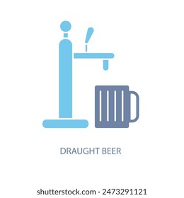 Icono de línea de concepto de cerveza. Ilustración de elemento simple. diseño de símbolo de esquema de concepto de cerveza de dibujo.