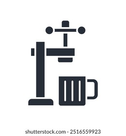draught beer icon. vector.Editable stroke.linear style sign for use web design,logo.Symbol illustration.