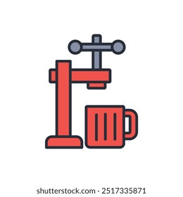 draught beer icon. vector.Editable stroke.linear style sign for use web design,logo.Symbol illustration.
