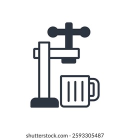 draught beer icon. vector.Editable stroke.linear style sign for use web design,logo.Symbol illustration.