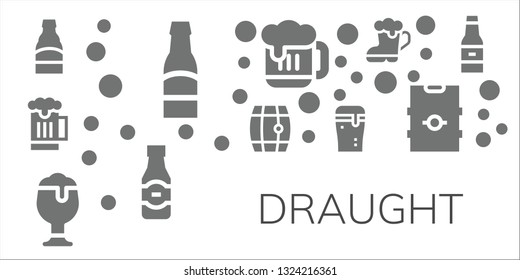 draught icon set. 11 filled draught icons.  Simple modern icons about  - Beer