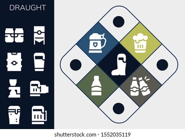 draught icon set. 13 filled draught icons.  Collection Of - Beer, Beers icons