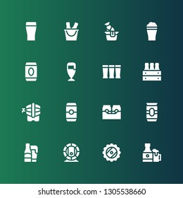 draught icon set. Collection of 16 filled draught icons included Beers, Beer