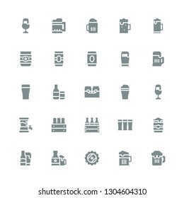 draught icon set. Collection of 25 filled draught icons included Beer, Beers, Beer can