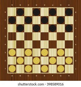 Draughts vector checker board