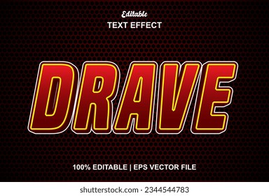 drave text effect with red graphic style and editable.