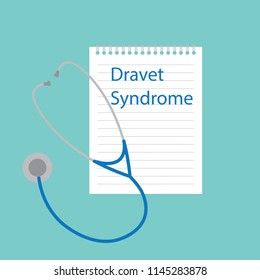 Dravet syndrome written in a notebook- vector illustration
