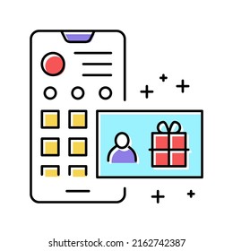 draw among subscribers color icon vector. draw among subscribers sign. isolated symbol illustration