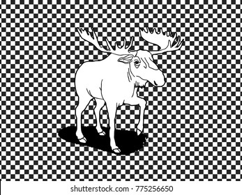 Draw animal isolate on white background,Lines, points, circles and planes. Futuristic design.All elements are separated Abstract white background. Vector illustration EPS 10 .