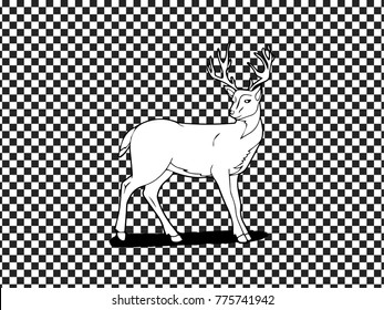 Draw animals isolate on white background.