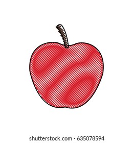 draw apple juicy fruit food healthy