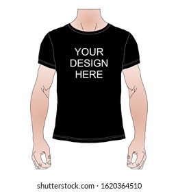 Draw a black shirt pattern inside the statue for your design. 
