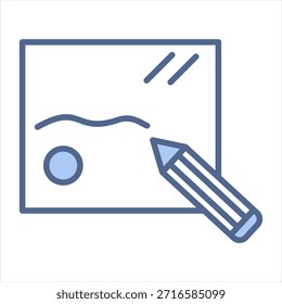 Draw Blue Icon Vector Illustration